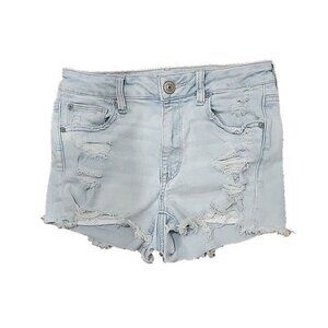 American Eagle Jean Shorts Hi-rise Shortie Next Level Stretch Distress Women's 6